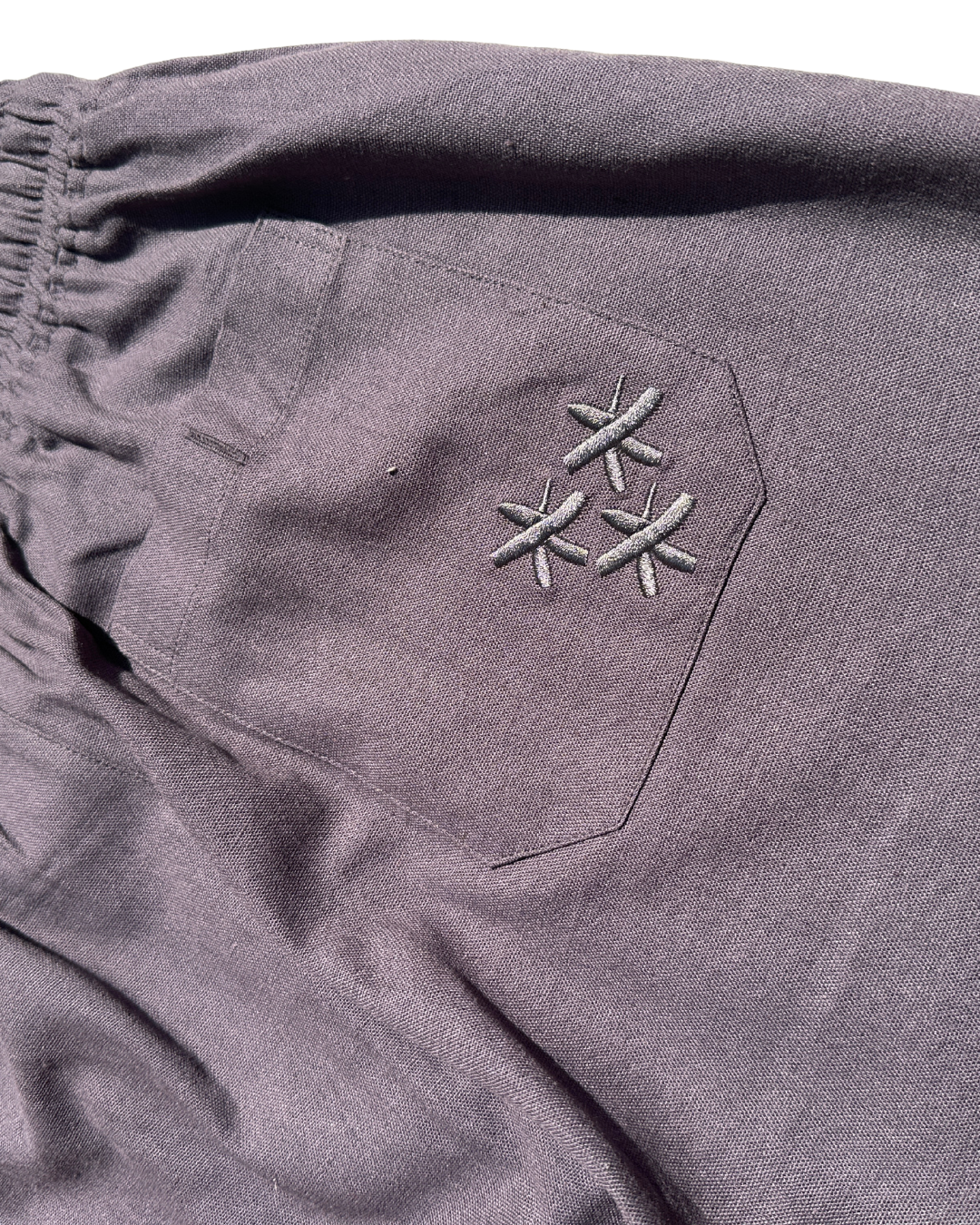 "soft grey" linen pants.